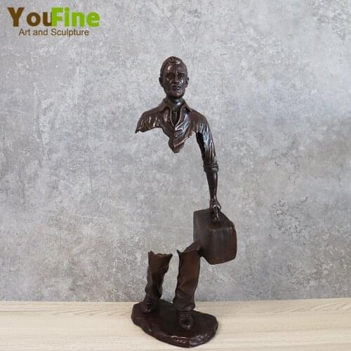 41cm Modern Art Bronze Traveler Sculpture Famous Bruno Catalano Bronze Statue Traveller Bronze Figurine Home Hotel Decoration