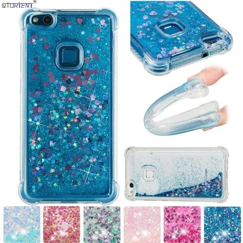 Cute Bling Case For Huawei P10 Lite Glitter Stars Dynamic Liquid Quicksand TPU Cover WAS-LX1 WAS-LX1A Soft Silicone Bumper Cases