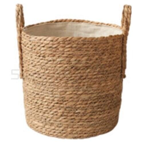 Straw woven storage basket with handle dirty clothes basket clothes basket louminsu pastoral flower Basin