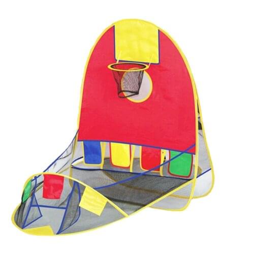 Child Indoor Basketball Shooting Ocean Ball Tent House Plastic Foldable Cartoon Indoor/Outdoor Toys Sports Tents