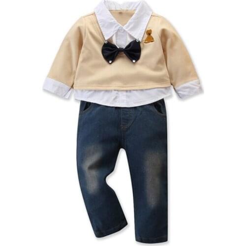 Children Clothing 2020 Spring Toddler Boys Clothes T-shirt+Jeans Outfit Kids Clothes Boys Clothing Sets