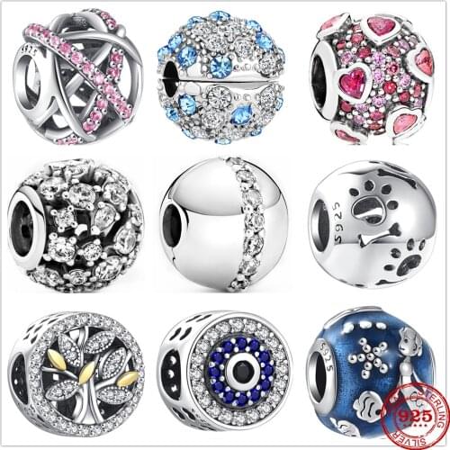 Hot Sale 100% Real 925 Sterling Silver Love Tree Flower Charm Fit Original Pandora Bracelet Making Fashion DIY Jewelry For Women