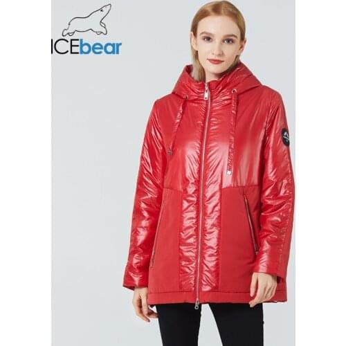 Icebear 2021 new women’s primary cotton-padded jacket fashionable hooded coat casual female apparel GWC21089I