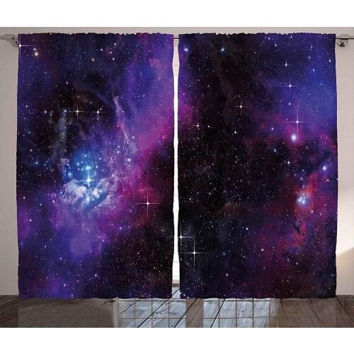 Space Curtains Nebula Dark Galaxy with Luminous Stars and Cosmic Rays Astronomy Explore Living Room Bedroom Window Home Decor