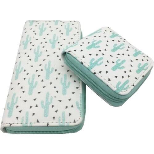 M267 Lovely Women Bag Long Wallet Cactus Printing Design Handbag Card Bag Women Girl Gift Wholesale