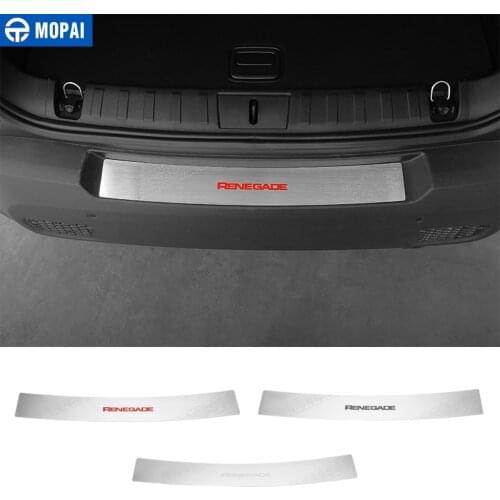 MOPAI Steel Interior Car Rear Bumper Decoration Strip Door Sill Protect Plate for Jeep Renegade 2015-2017 Car Accessories