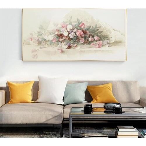 Large Size Abstract Flowers Canvas Painting Pop Art Posters and Prints Modern Flowers Picture for Living Room Home Decor Cuadros