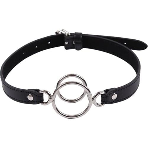 New Bondage Sex Mouth Gag Fetish Metal Double O Ring Open Mouth Gag Sex Toys For Women Flirt Adult Games For Couples