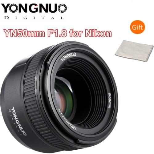 YONGNUO 50MM F1.8 Camera Lens for Nikon D800 D300 D700 D3200 D3300 D5100 D5200 D5300 D7000 Large Aperture AF MF DSLR Camera Lens