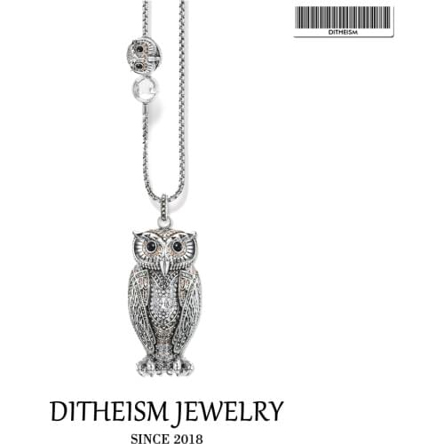 Link Chain Necklace Big and Small Owl, 2018 New Fashion 925 Sterling Silver Jewelry European Romantic Gift For Women Girls