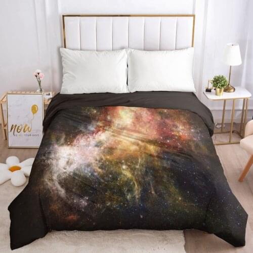 Duvet Cover with Zipper Comforter Blanket Quilt Cover 220x240/90/135/150 3D Bedding Galaxy Black