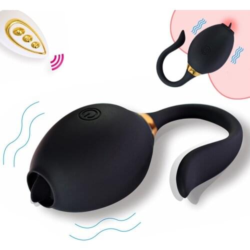 Jump Egg Vibrator G-Spot Simulator Tongue Licking Vaginal Ball Remote Control Vibrating Egg Masturbator Sex Toys For Women