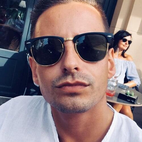 Classic Half Frame Sunglasses Men Women Brand Designer Semi-Rimless Glasses Sun Glasses Fashion Gafas Oculos De Sol UV400