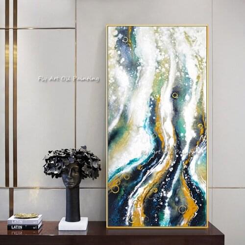 Handmade Modern Abstract 3D Golden Paintings Canvas Gold Foil Painting Wall Pictures Large Artwork Home Decor For Living Room