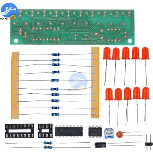 LED Light Chaser Water Flowing Light LED Electronic DIY Kits Module NE555 + CD4017 Driver Water Powered NE555 Circuit Red