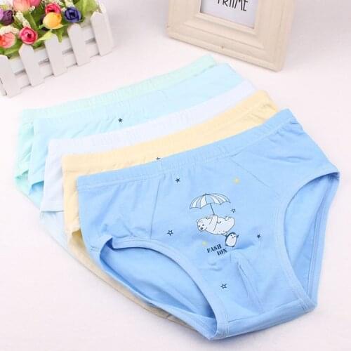 3-5-7 years old boy briefs cartoon printing modal cotton mid-waist shorts double-layer plus male baby underwear