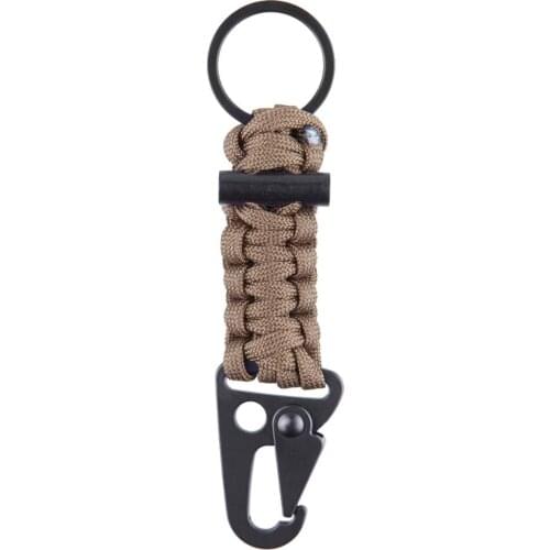 TUMBEELLUWA Outdoor Survival Paracord Carabiner Keychains Lanyard Military Emergency Parachute Cord Key Rings for Men 5 inches