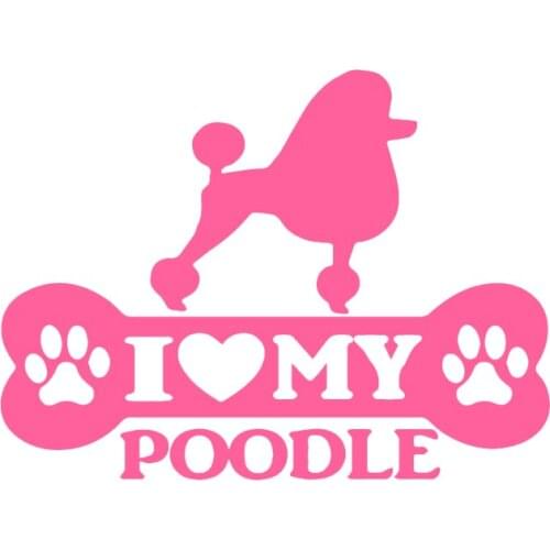 15X11.2CM Creative Car Sticker Poodle Bone Dog Animal Funny Car Sticker Vinyl Cars Decal Custom Window Door Wall Sticker