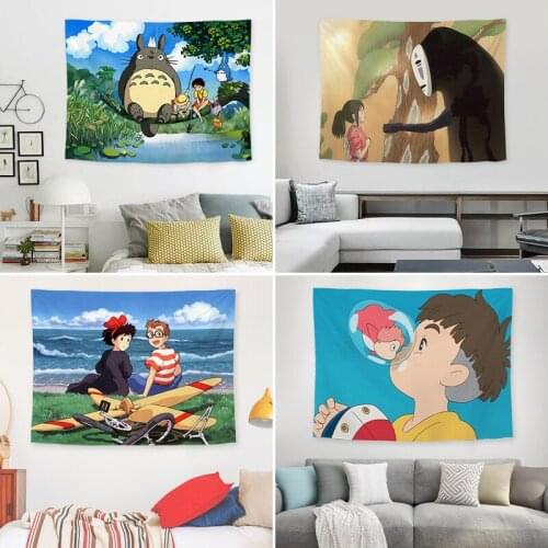 My Neighbor Totoro Spirited Away Hanging Background Wall Cover Home Decoration Wall Blanket Tapestry Bedroom Wall Hanging Gift