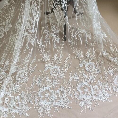 Bridal Embroidered Lace African Net Lace Fabric For Wedding dress 5 yards/Lot