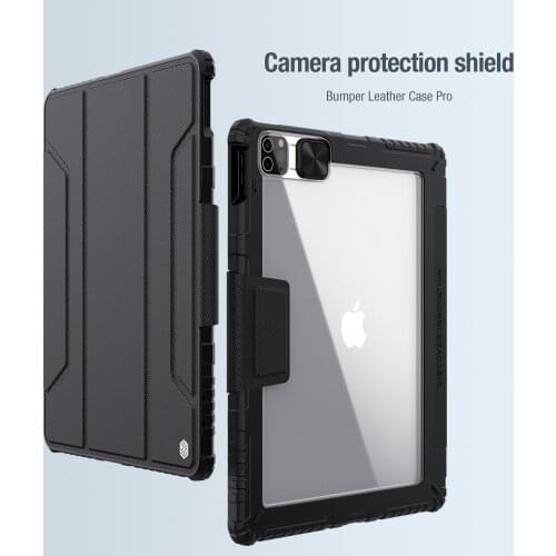 Nillkin Armor Bumper Slide Camera Protect Cover Magnetic All Coverage Flip Leather Case for iPad Pro 12.9 2020 2021 Back Cover