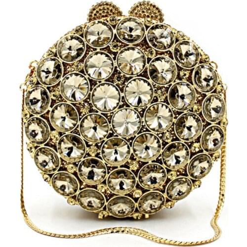 Female Hollow out Diamond Silver Evening Bag Clutch Bags Party Prom Handbag Wedding bridesmaid Oval shape Clutches Bags Purse