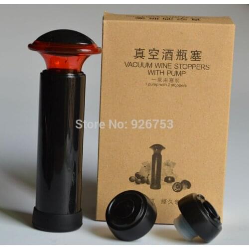 1 Pump + 2 Stoppers Split Type Vacuum Stoppers with Pump, Vacuum Sealed Wine Bottle Plug of Good Quality