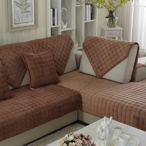 1 Piece Non-slip Sofa Cover Protector Plush Corner Sofa Cushion Sofa Towel 1/2/3/4-seater For Living Room Home Textiles Sofa