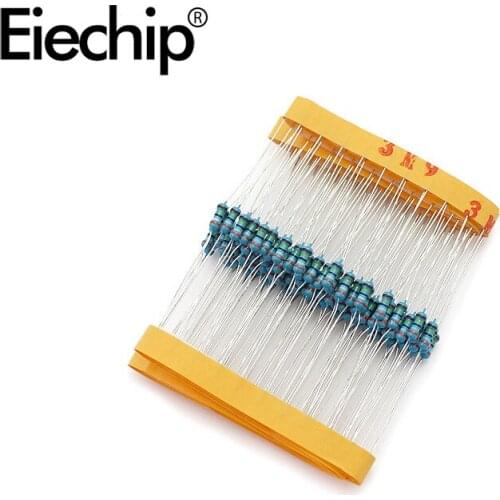 100pcs/lot 1/4W 1% Metal film resistor 0.25W resistance 3.9M Throught Hole