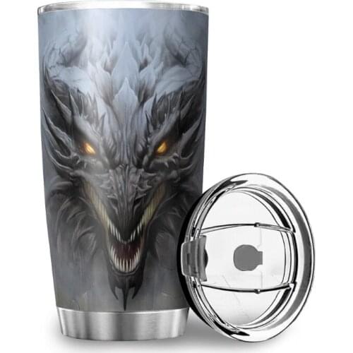 20oz Personalized Tumbler Water Bottle Stainless Steel Car Water Cup Dragon,Phoenix Coffee Cup Portable Travel Custom Water Cup