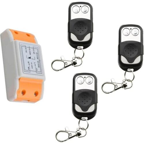 2016 new 220 v 1 ch wireless remote control switch 1 piece receiver +3 piece transmitter metal shell remote control 50m