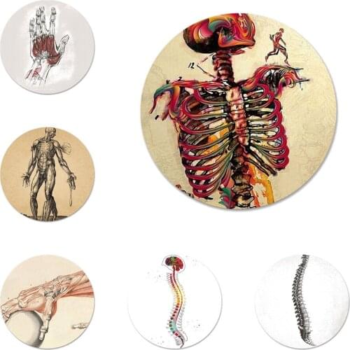 HUMAN ANATOMY Colorful Cute Badge Brooch Pin Accessories For Clothes Backpack Decoration gift 58mm