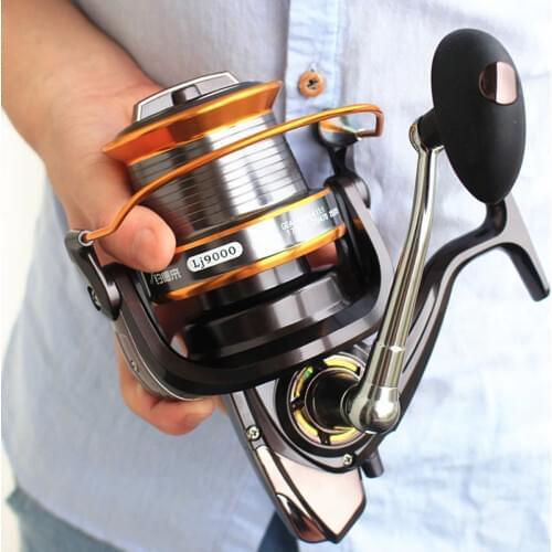 Free delivery 9000 full metal wire cup wheel cast fishing reel by sea rod fishing ship wheel gear wholesale