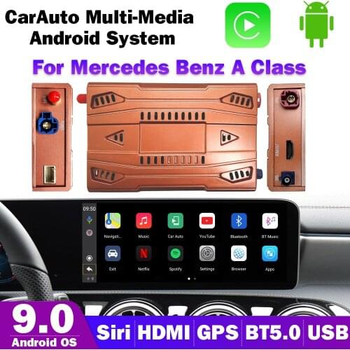 Carbar Car Multi-Media Android 9.0 4+32G AI Interface GPS Audio Stereo Box For Mercedes Benz A Class Original Radio with Carplay