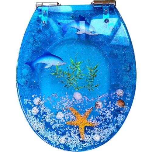 Toilet seat cover for household General Toilet plate thick European-style resin transparent toilet cover U O-style old-fashioned