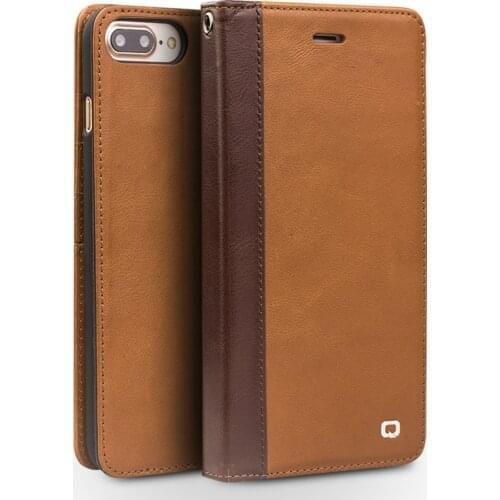 QIALINO Case for iPhone 7 Genuine Leather Luxury Fashion Leather phone case for iPhone 7 plus flip pure handmade cover 4.7/5.5
