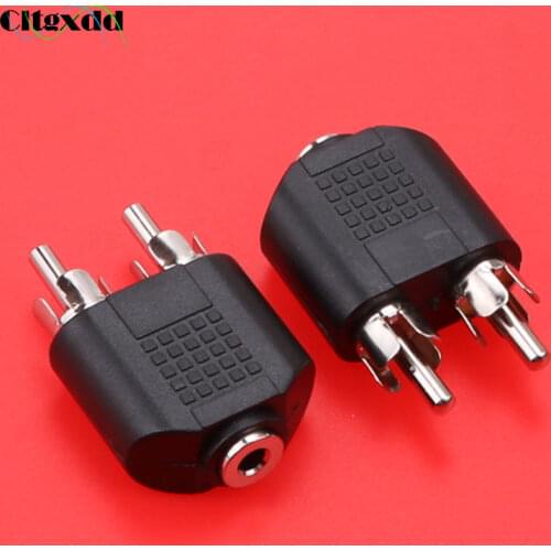 Cltgxdd Useful Shielded 3.5mm 1/8 Stereo Female Jack To 2 RCA Male Plug Adapter Headphone Y Audio Adapter Female To Male Audio
