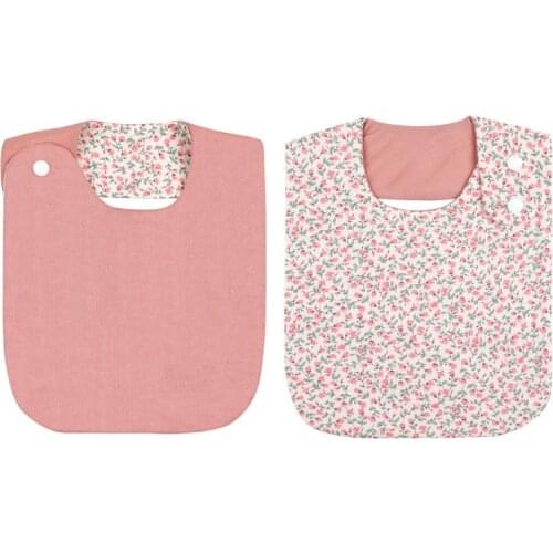 Floral Vintage Newborn Double Side Bibs Boys Girls Waterproof Linen Cotton Saliva Towel Baby Shower Gifts WXTD