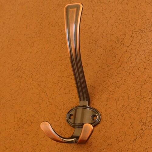 Retro home wall decoration hooks bag clothes hooks antique copper two hooks