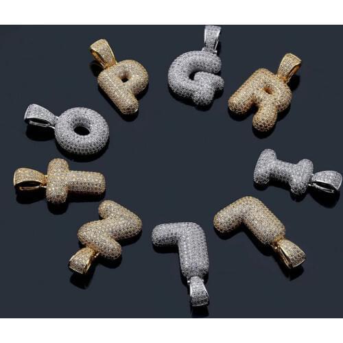 DUOYING Bubble Custom HIP-HOP Alif Letters Pendants Personalized Jewelry Multi Option Charms for Necklace DIY Attachment Gift
