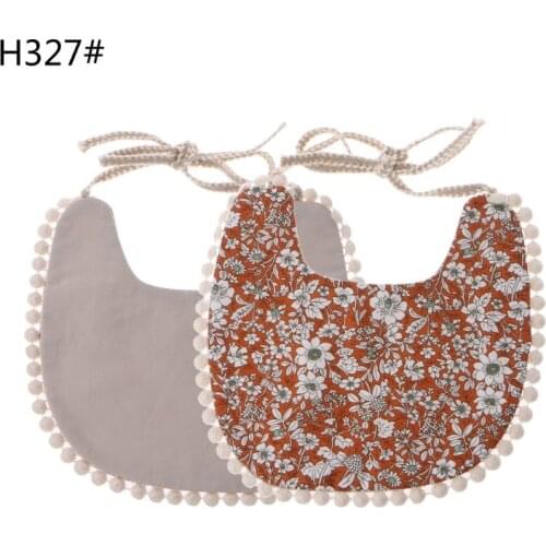 Double-deck Cute Baby Bib Infant Burp Cloths Toddler Cotton Bib Kid Floral Towel Dinner Feeding Girl Bibs