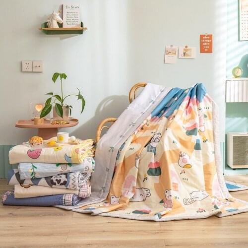 Cotton Summer Air Conditioning Is Sofa Bedroom Bed Machine Washable Single Double Comfortable Breathable Thin Summer Quilt