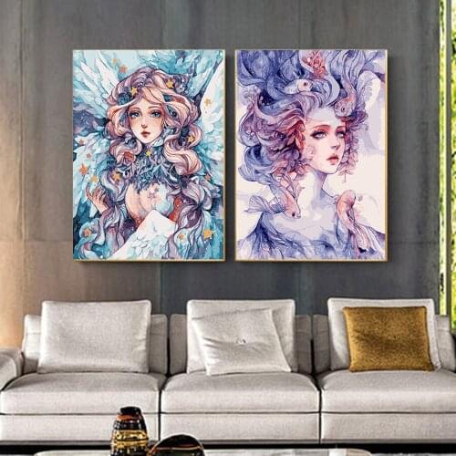 Painting By Numbers DIY Flower Girls 40x50cm Handmade Gift Paint By Number Canvas Kits Figure Acrylic Paint Decoration