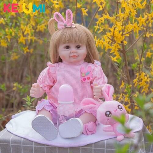 KEIUMI 18 Inch Special Design Reborn Baby Dolls Handmade Newborn Dolls Fashion Bebe Toys For Children Playmates Christmas Gifts