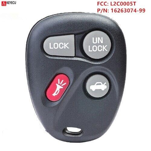 KEYECU 315MHz L2C0005T 16263074-99 12223130-50 4 Button Remote Key Fob for GM Cadillac CTS Chevrolet Cavalier Pontiac Sunfire