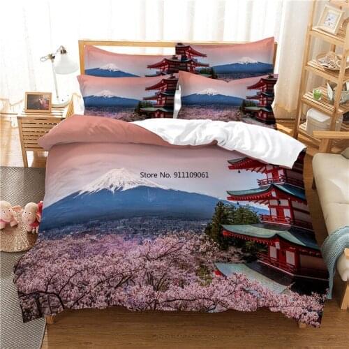Beautiful Oriental Cherry Bedding Set Duvet Cover Set 3d Rainforest Bedding Digital Printing Bed Linen Queen Size Bedding Set