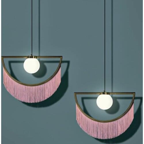 Creative tassel pendant lights living room sofa pendant lamp art bedside bedroom model room LED lamp hanging lights CL70503