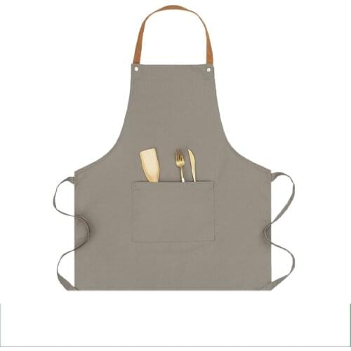 Kitchen Cooking Household Apron Canvas Oil-proof Women Fashion Cute Korean Waist Mens Work Clothes Pinafore Print Logo
