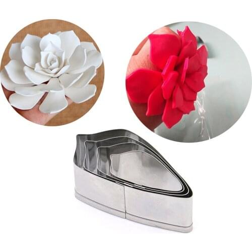 Mijiang Stainless Steel Jonquil Flower Petal Cake Cutter Slicers Set DIY Fondant Pastry Cookie Molds Cake Decorating Tools A607