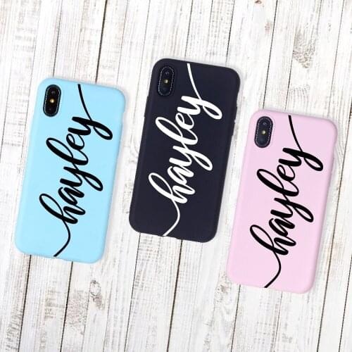 Fashion Sexy Personalized Customize Name Initials Soft Silicone Candy Case For iPhone 12 11 Pro XR 8 8Plus X XS Max 6S 7 7Plus